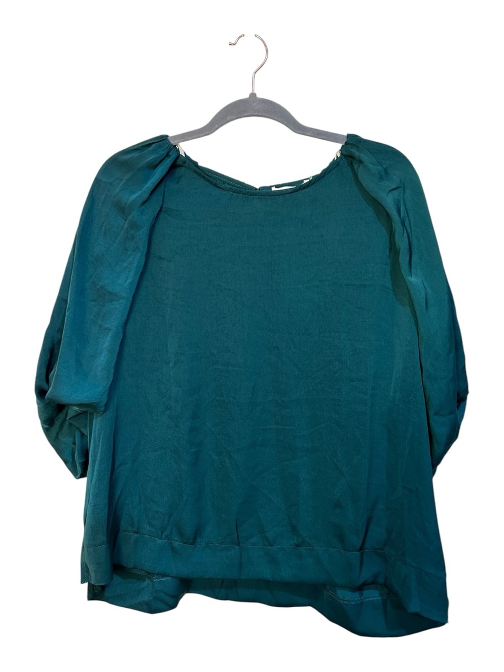 Umgee Bright Green Puff-Sleeve Blouse XL NWT